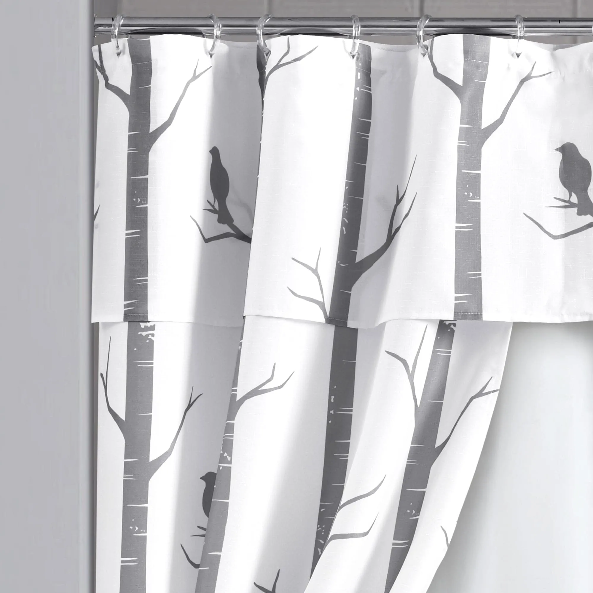 Bird On The Tree Double Swag Shower Curtain 16 Piece Complete Set