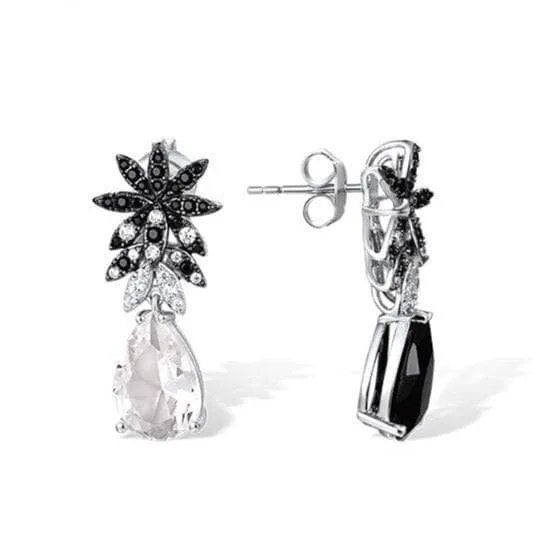 Black & White Diamond Dangling Earrings