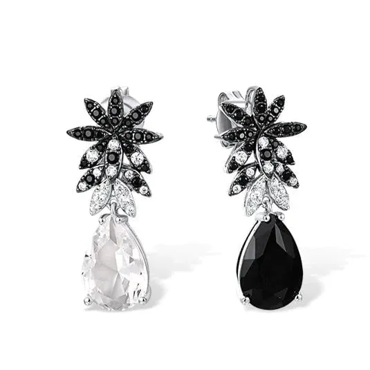 Black & White Diamond Dangling Earrings