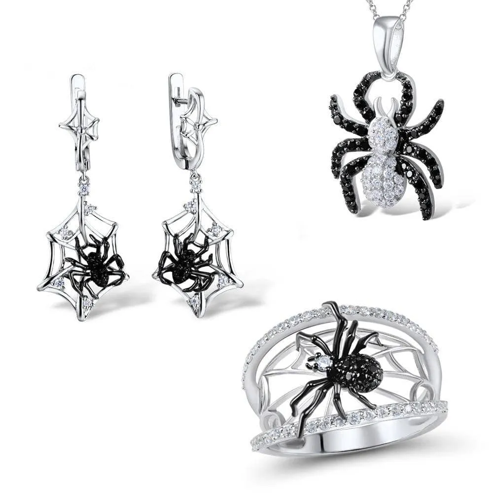 Black Spider Jewelry Set