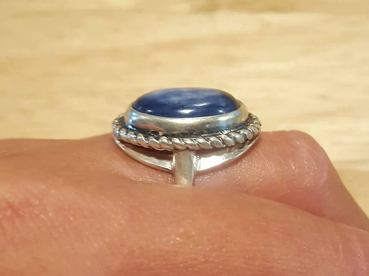 Blue Statement Ring - Natural Kyanite Ring - Vintage