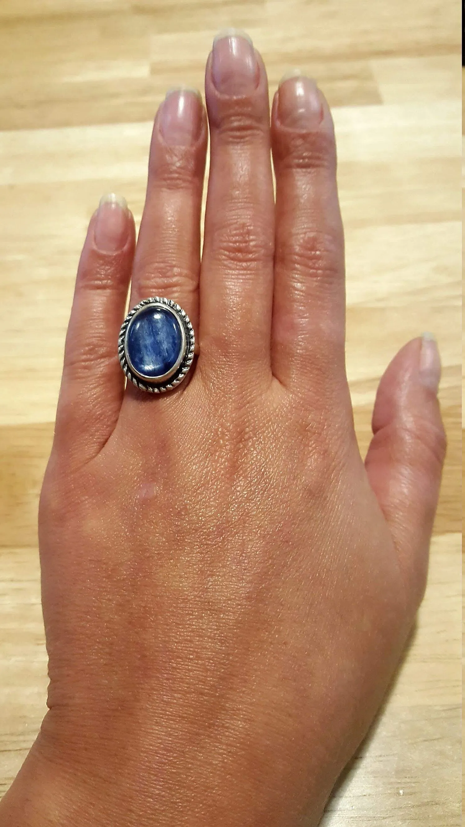 Blue Statement Ring - Natural Kyanite Ring - Vintage