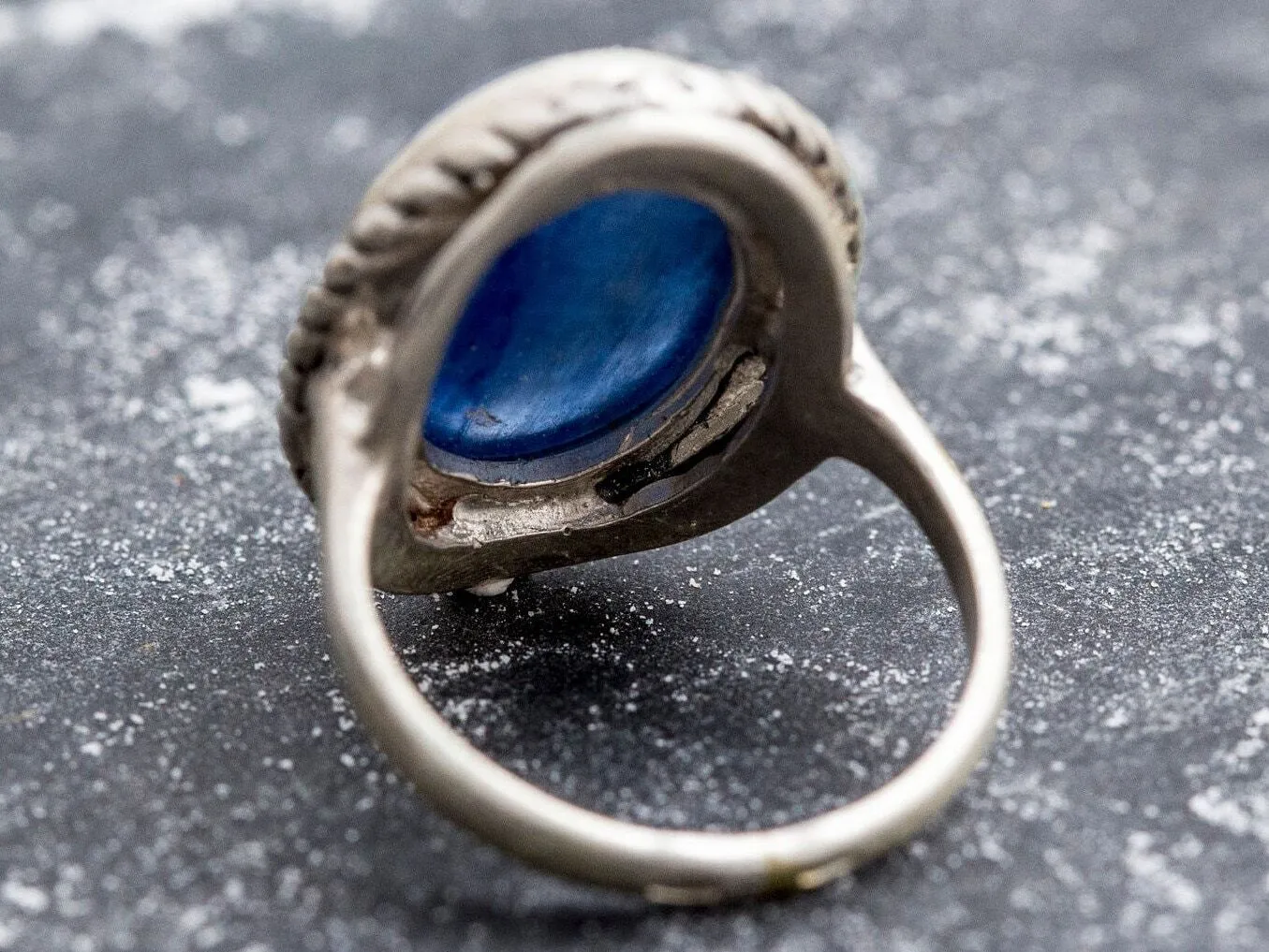 Blue Statement Ring - Natural Kyanite Ring - Vintage