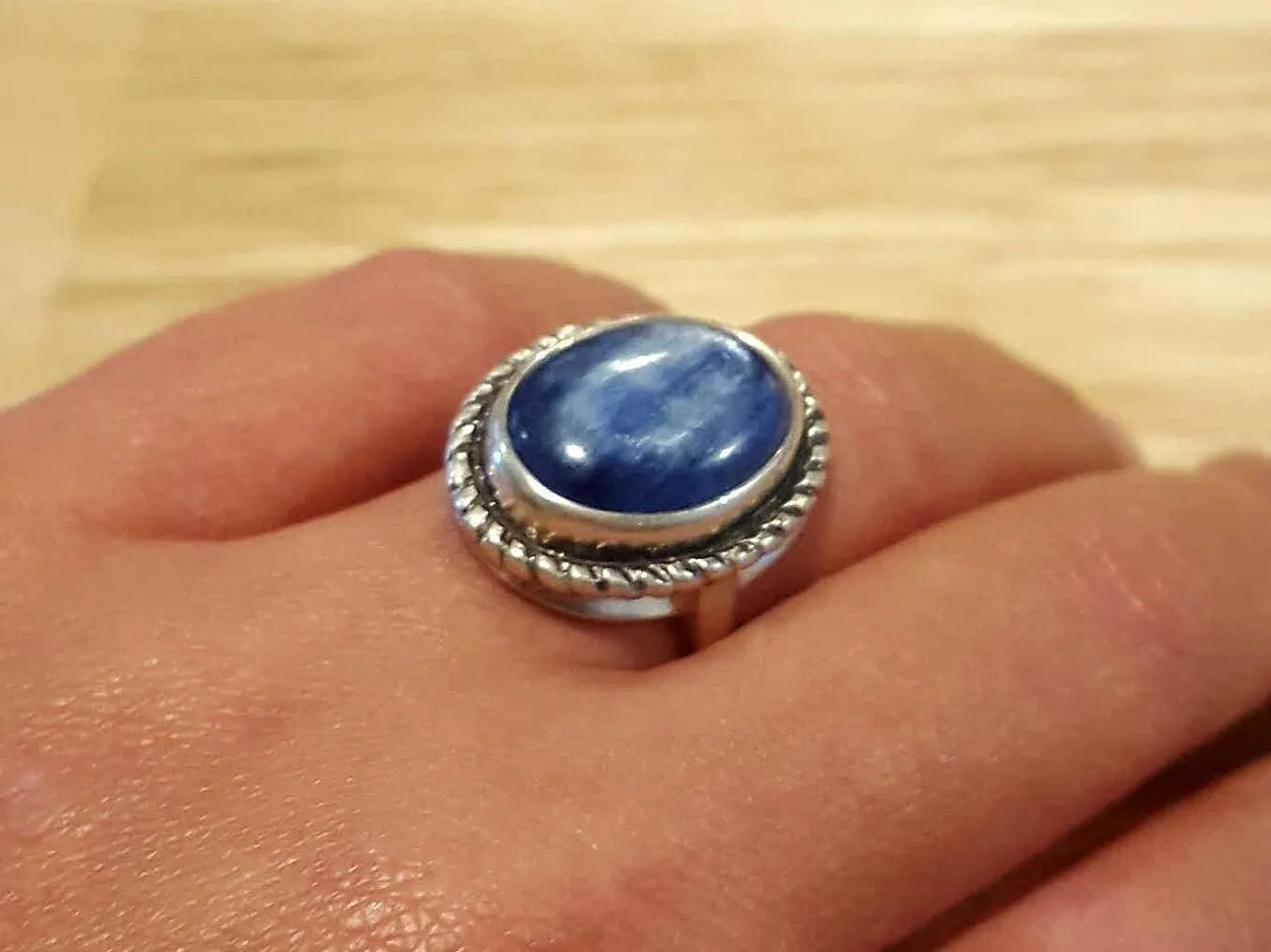 Blue Statement Ring - Natural Kyanite Ring - Vintage