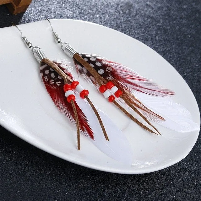 Bohemia Style Feather Earrings