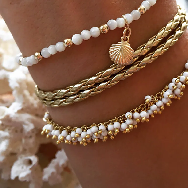 Bohemian 3 set anklets