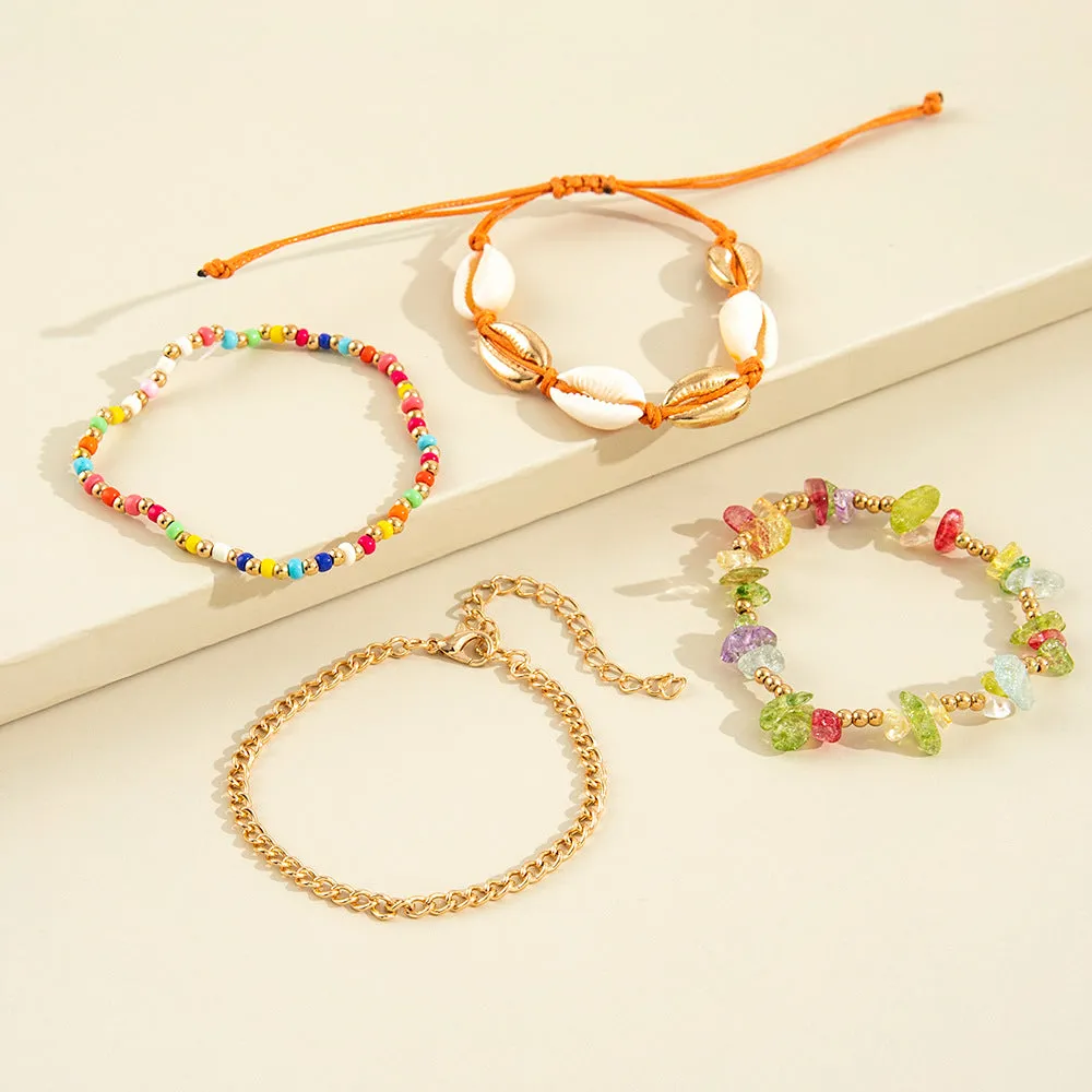 Bohemian Beach Shell Set Anklet Alloy Chain