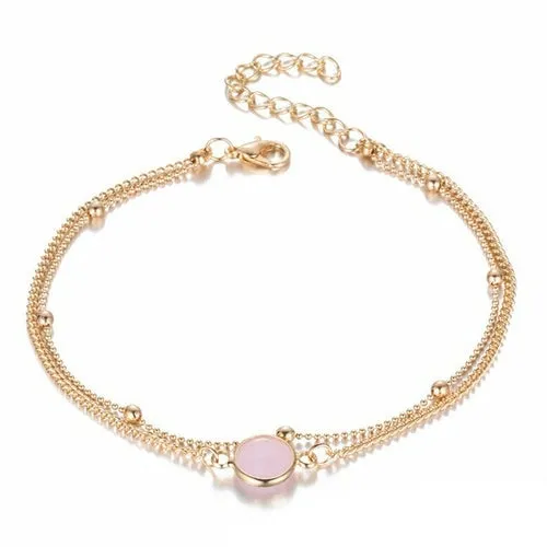 Bohemian Double Layers Anklet Fashion Opal Crystal Anklets For Women