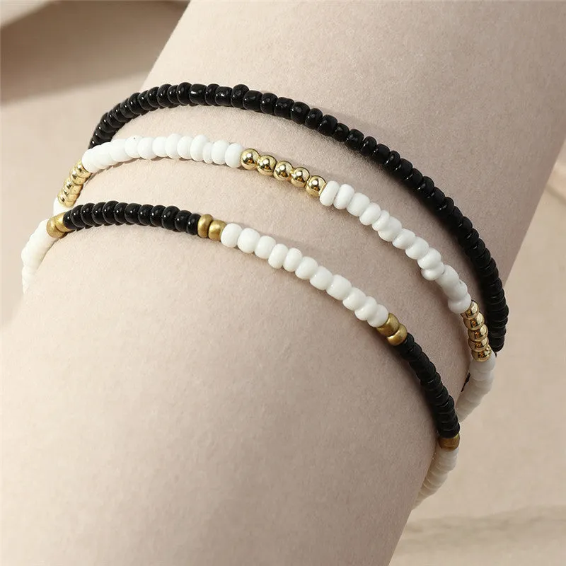 Bohemian Ethnic Style Colored Rice Bead Anklet