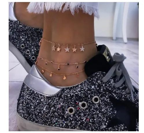 Bohemian fashion personality multilayer anklet