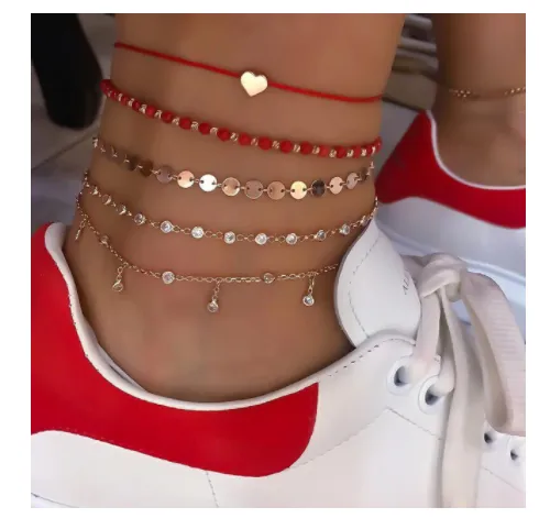 Bohemian fashion personality multilayer anklet