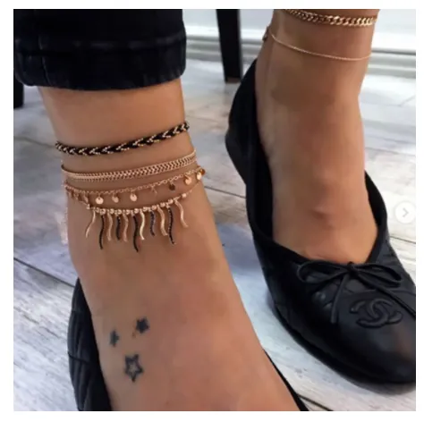 Bohemian fashion personality multilayer anklet