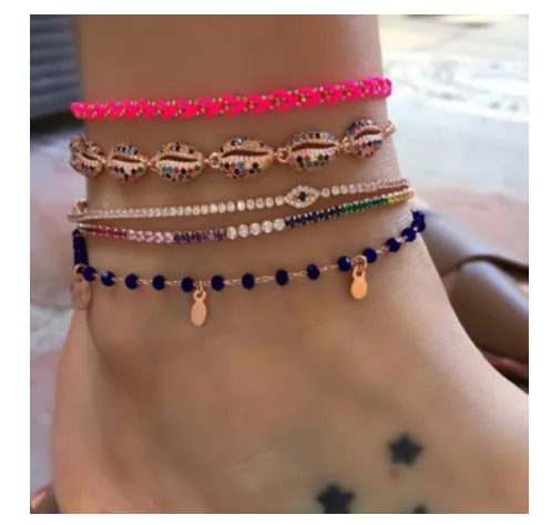 Bohemian fashion personality multilayer anklet