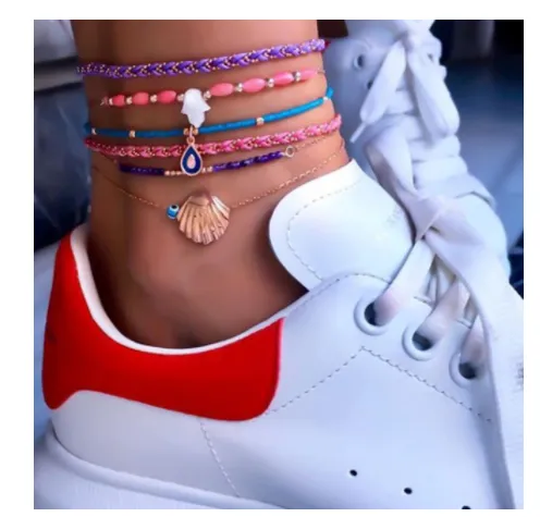 Bohemian fashion personality multilayer anklet