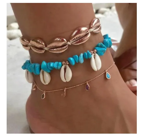 Bohemian fashion personality multilayer anklet