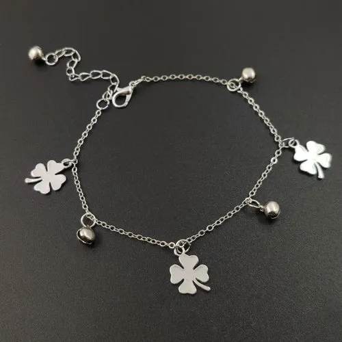 Bohemian Flowers And Bell Anklets for Women Charm Leg Bracelet Fashion