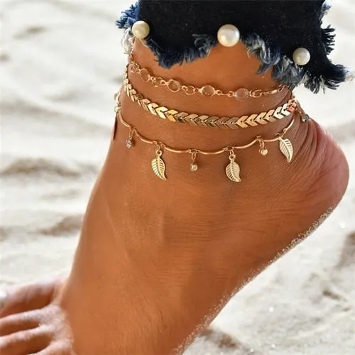 Bohemian Flowers Bell Anklet | Ankle Bracelets Women Bell | Ankle