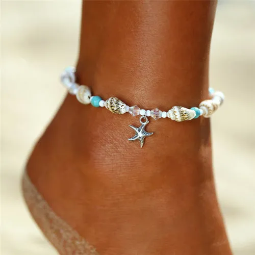 Bohemian Gold Butterfly Anklets For Women Fashion Siilver Color Beads