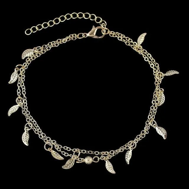 Bohemian Gold-Color Chain Anklets