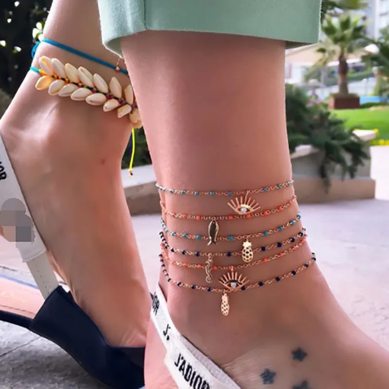 Bohemian marine life anklet