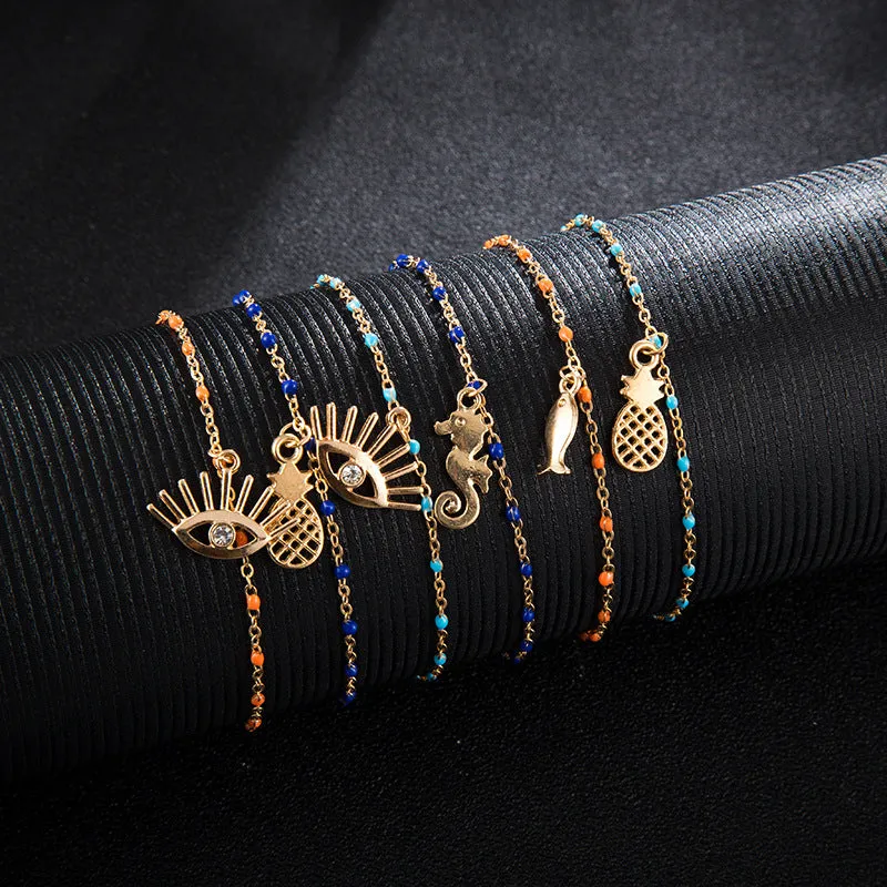 Bohemian marine life anklet