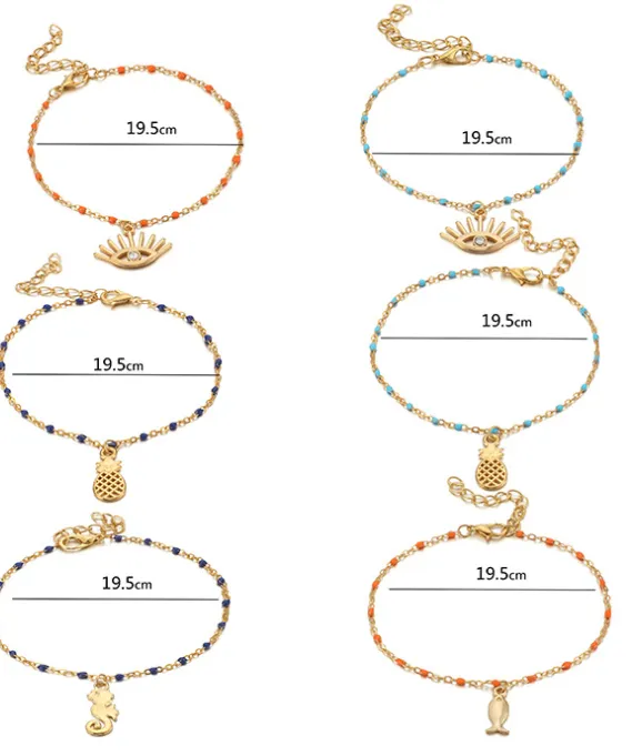 Bohemian marine life anklet