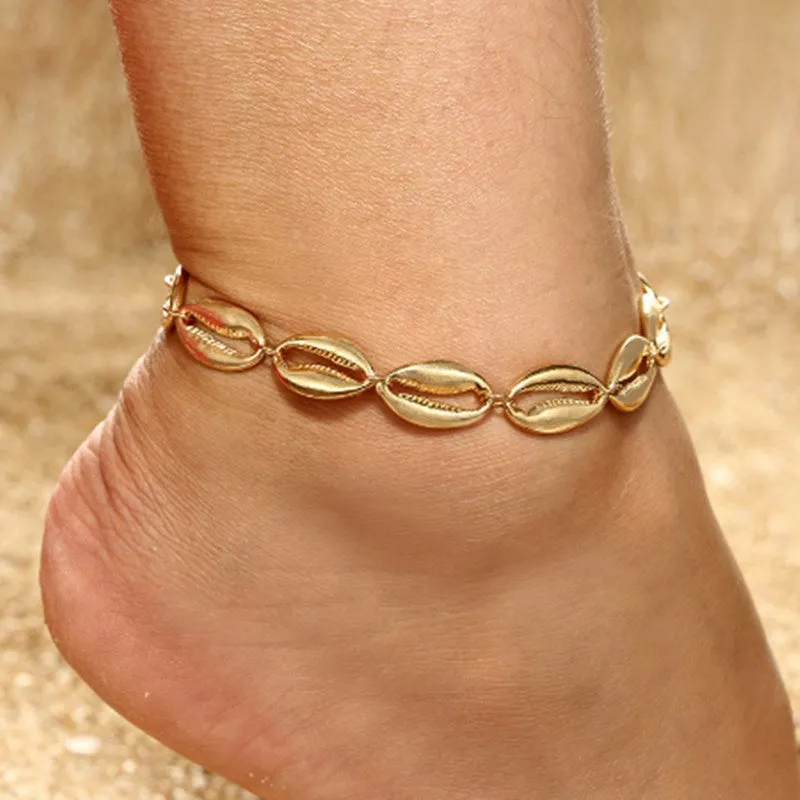 Bohemian shell anklet