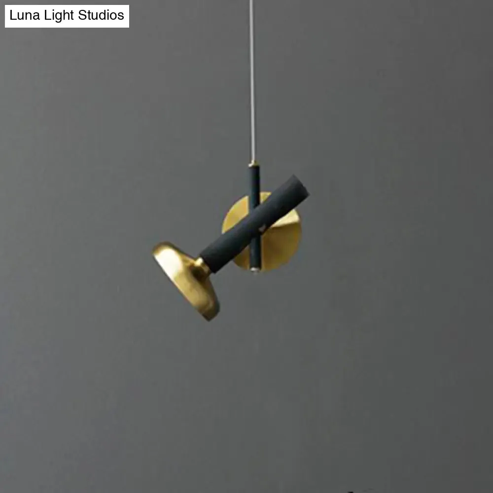 Brass Bedside Pendant Light with Torch Metal Shade - Modern Down Lighting