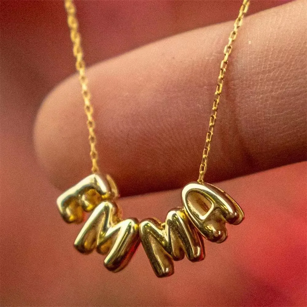 bubble letter necklace