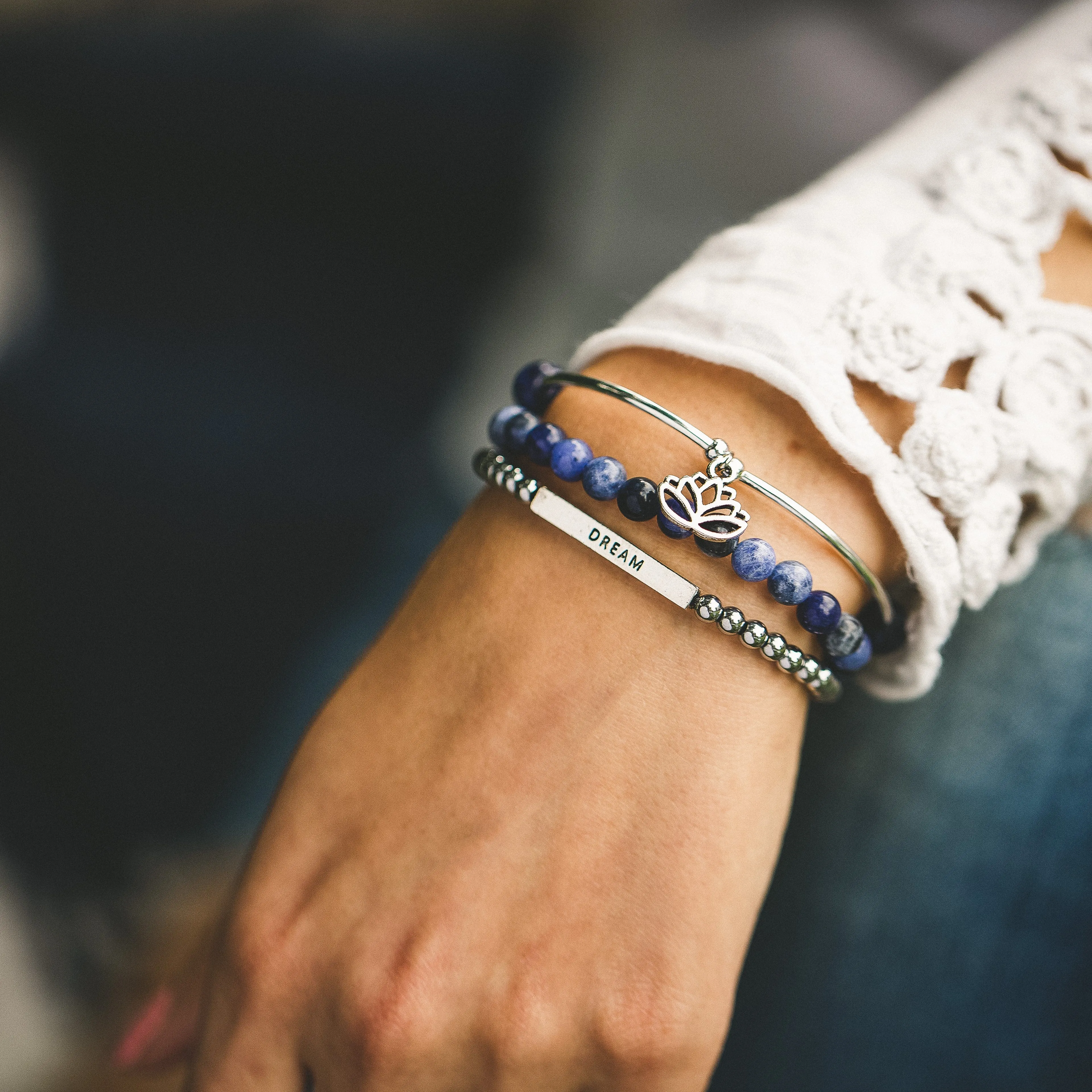 Caduceus (Medical Symbol) | Soft Bangle Charm Bracelet | Amethyst