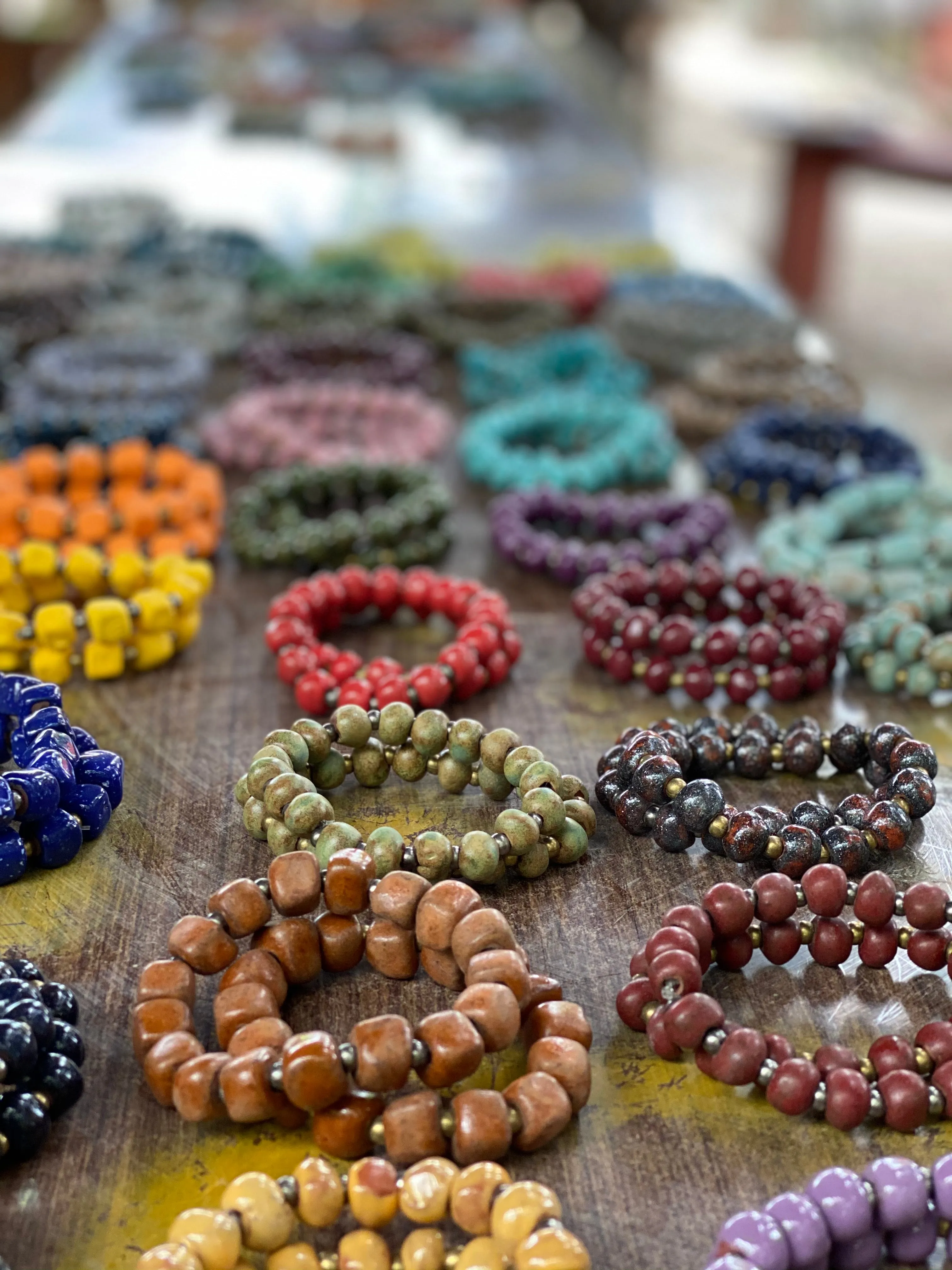 Ceramic Bead Bracelet Pack (set of 10)