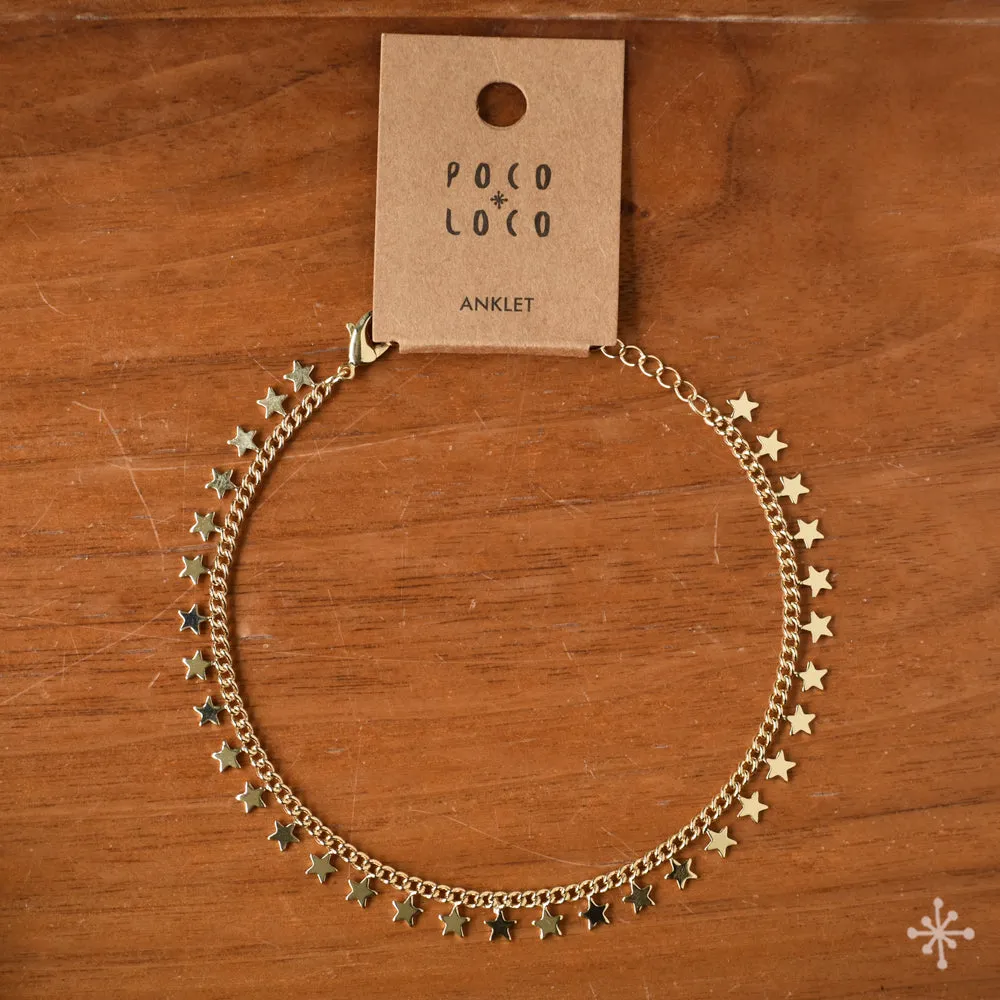 Chain Anklet Gold - Stars