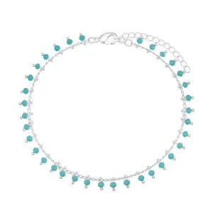 Chain Anklet Silver - Blue