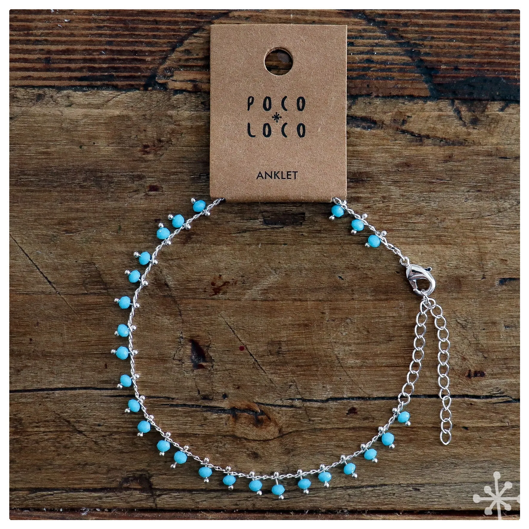 Chain Anklet Silver - Blue