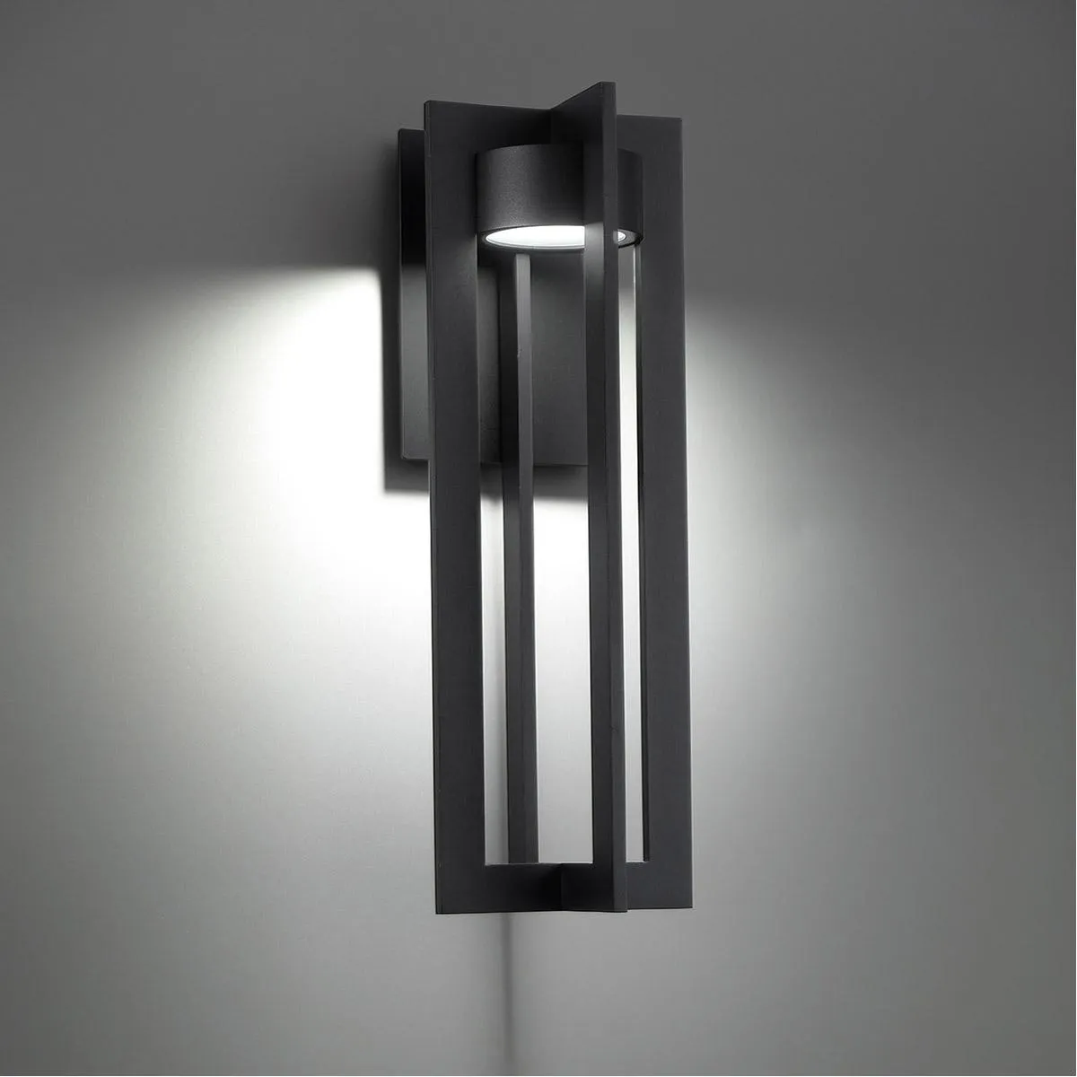 Chamber 25 in. LED Outdoor Wall Sconce 3000K Black Finish