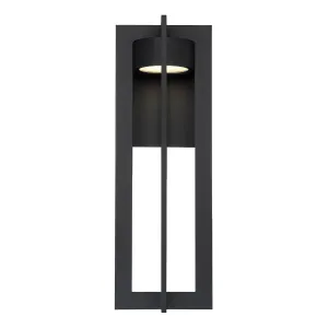 Chamber 25 in. LED Outdoor Wall Sconce 3000K Black Finish