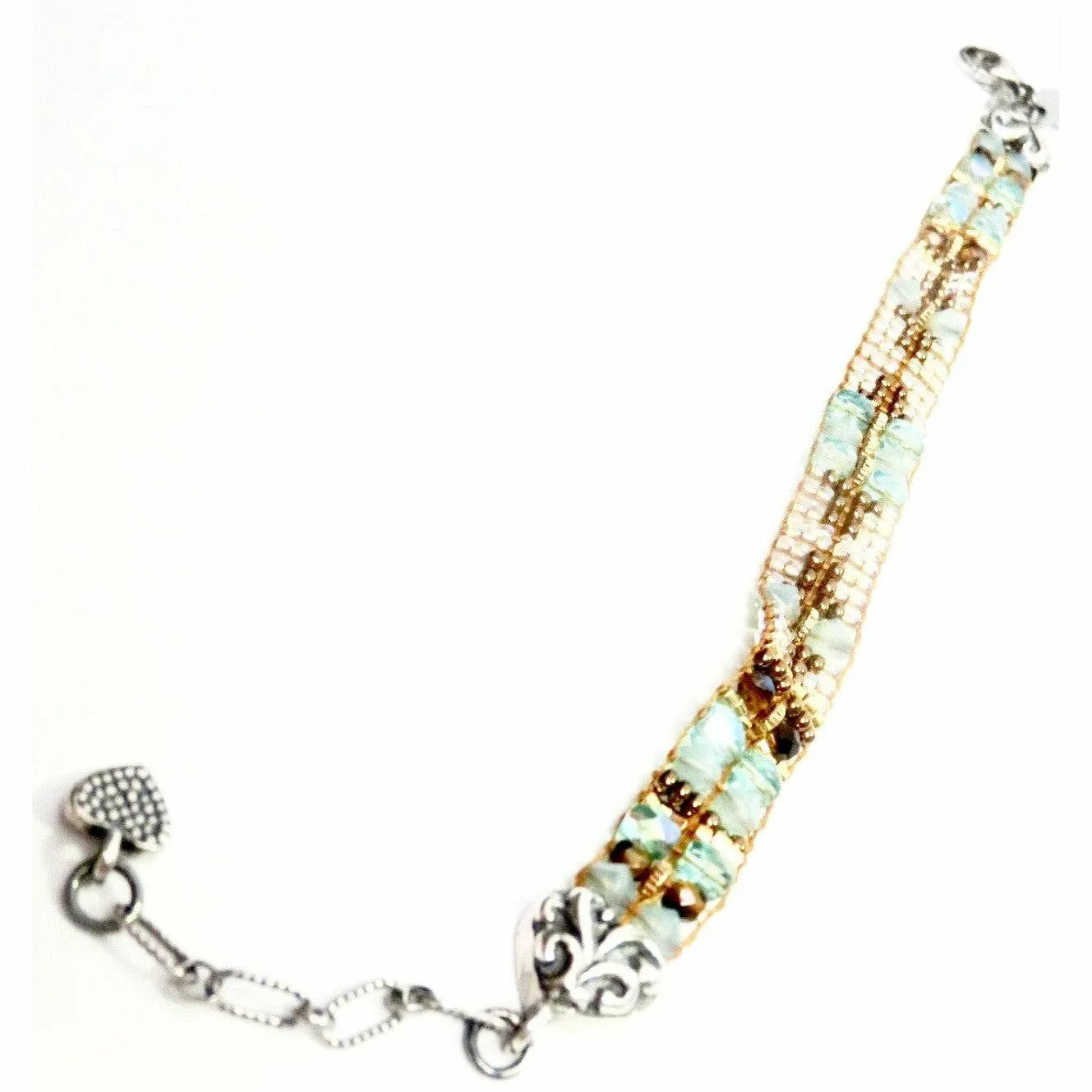 CHILI ROSE TIFFANY SOFT BLUE & BRONZE BRACELET