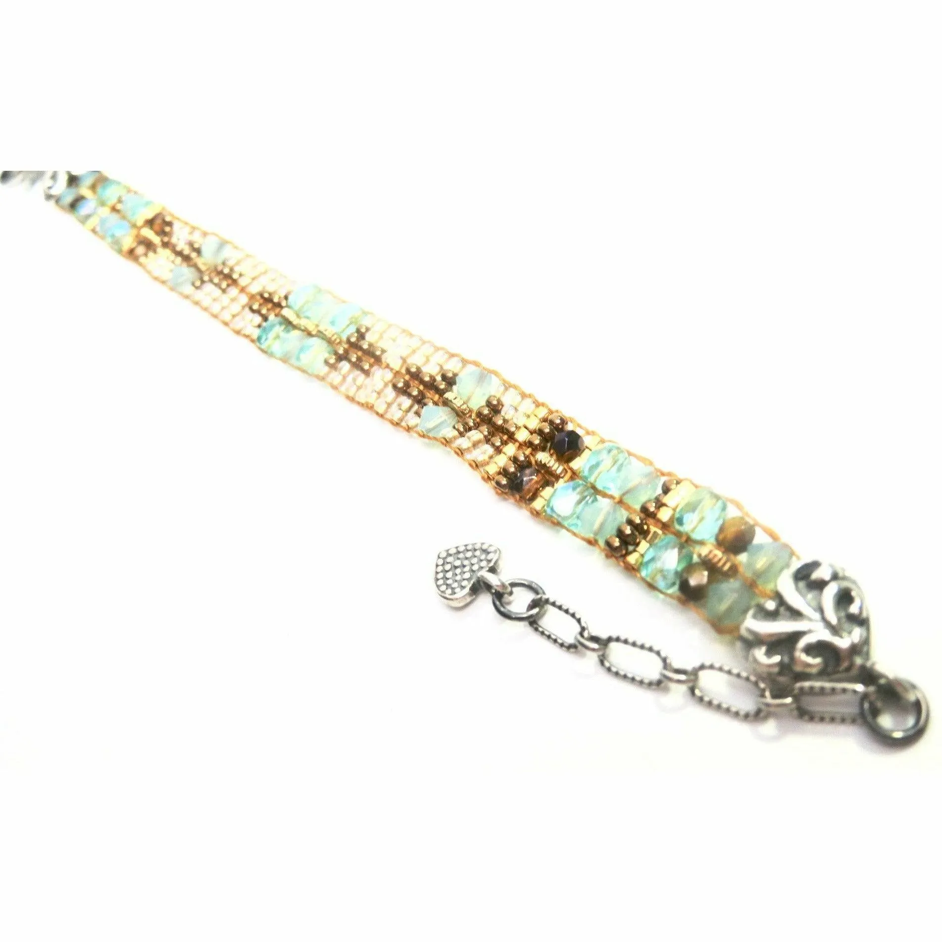 CHILI ROSE TIFFANY SOFT BLUE & BRONZE BRACELET