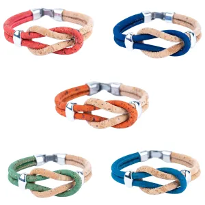 Colorful cork cord handwoven unisex bracelet DBR-053-MIX-5