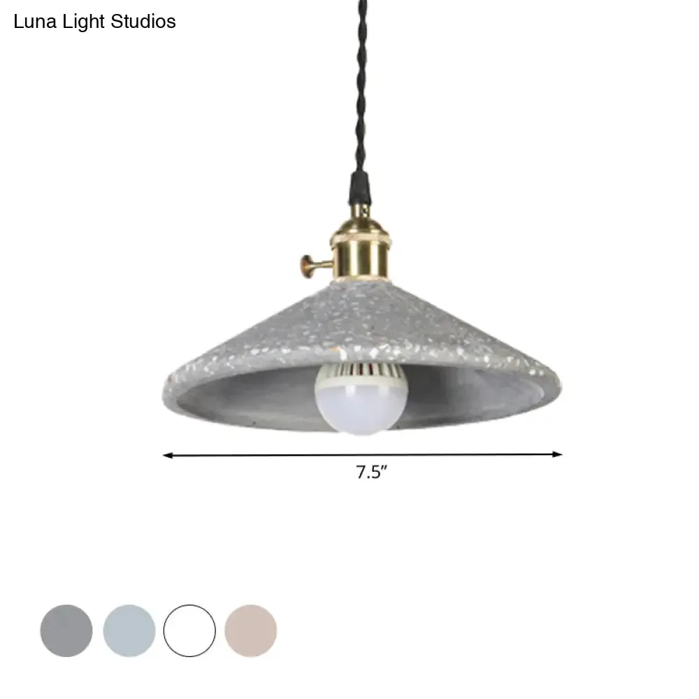 Contemporary Cement Pyramid Suspension Light - Ideal for Workshop and Bar