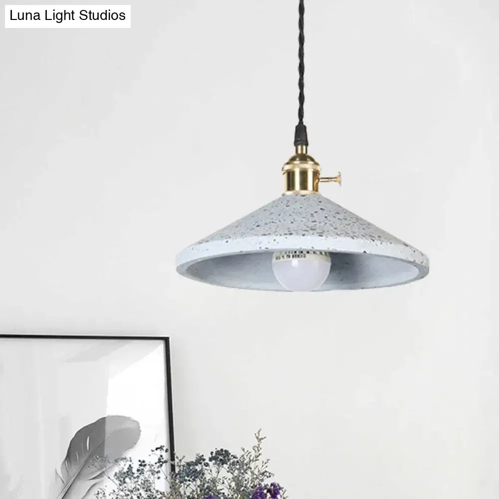 Contemporary Cement Pyramid Suspension Light - Ideal for Workshop and Bar