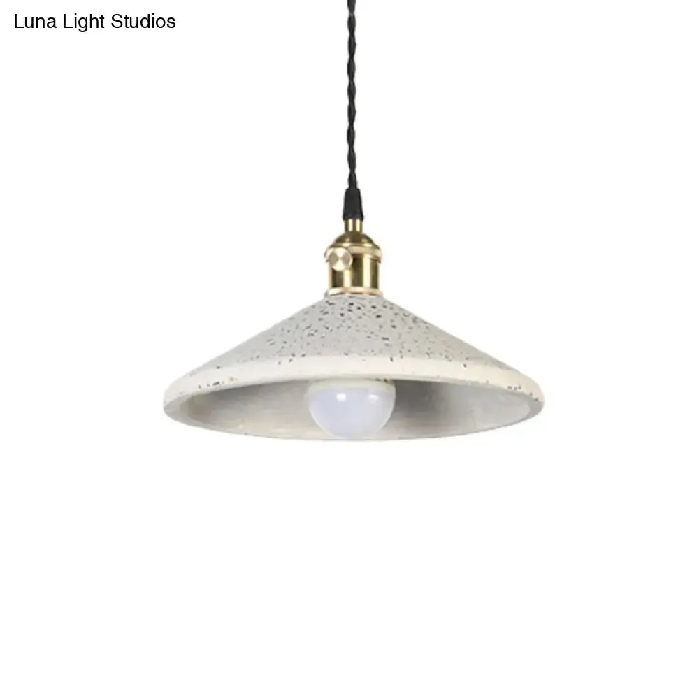 Contemporary Cement Pyramid Suspension Light - Ideal for Workshop and Bar