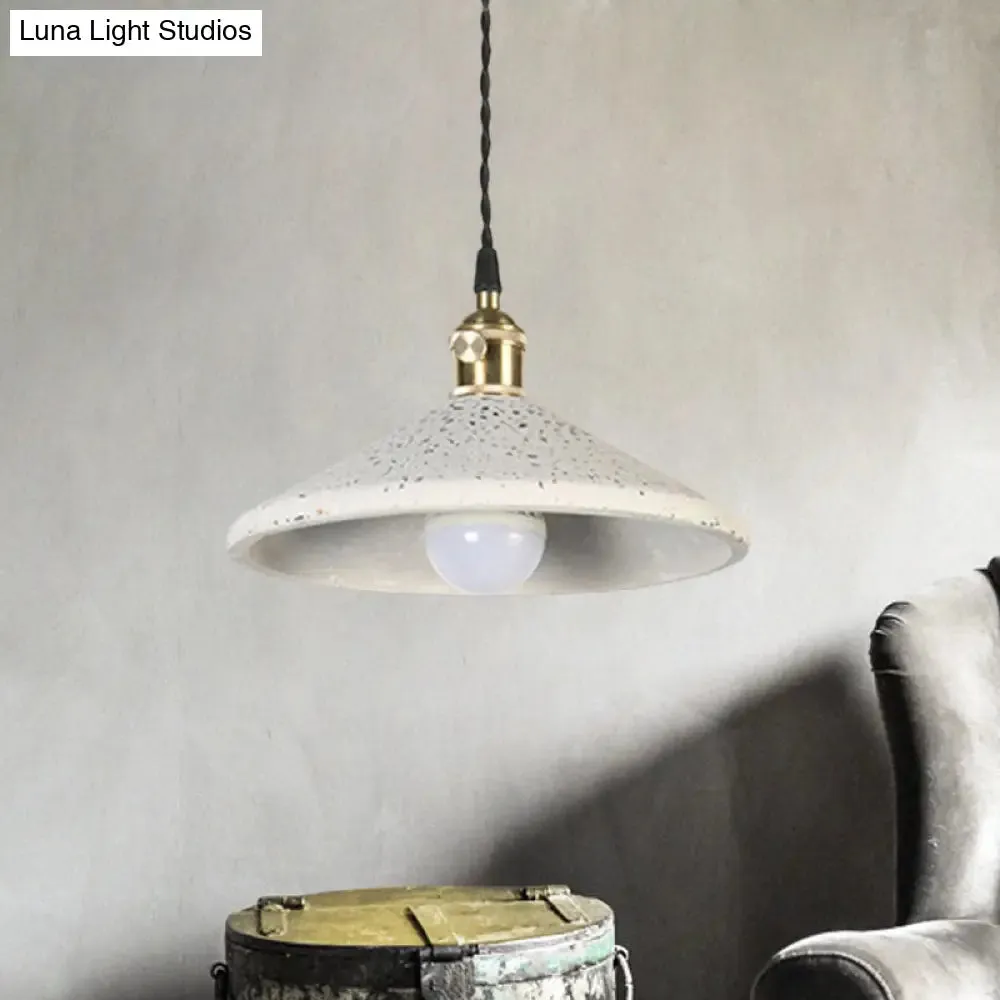 Contemporary Cement Pyramid Suspension Light - Ideal for Workshop and Bar