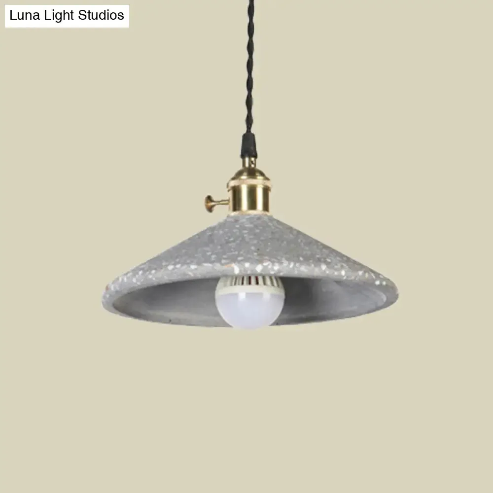 Contemporary Cement Pyramid Suspension Light - Ideal for Workshop and Bar