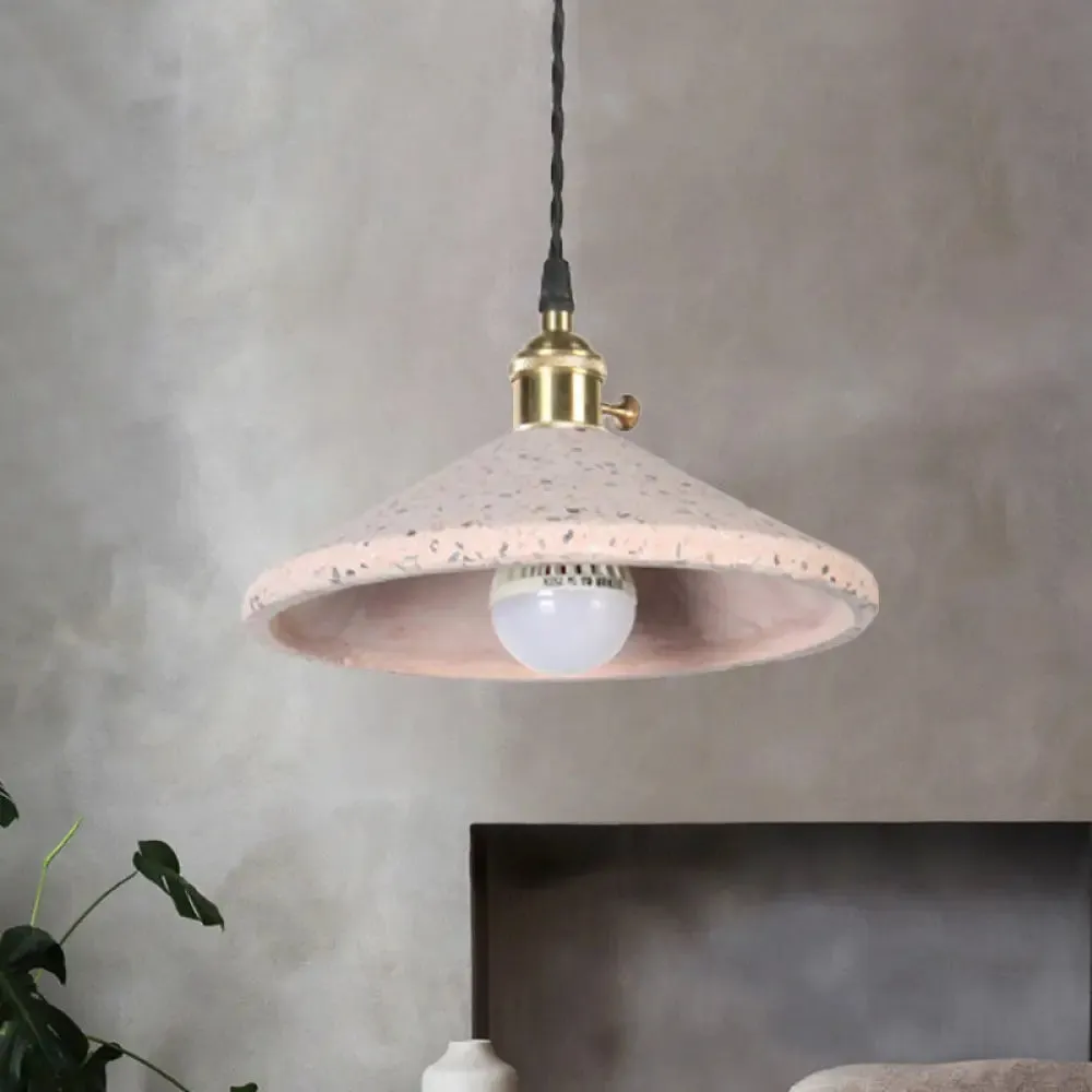 Contemporary Cement Pyramid Suspension Light - Ideal for Workshop and Bar