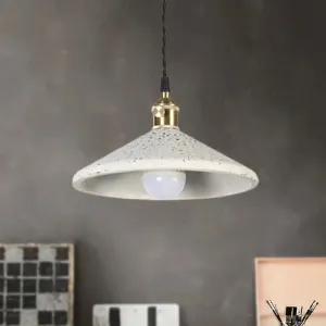 Contemporary Cement Pyramid Suspension Light - Ideal for Workshop and Bar