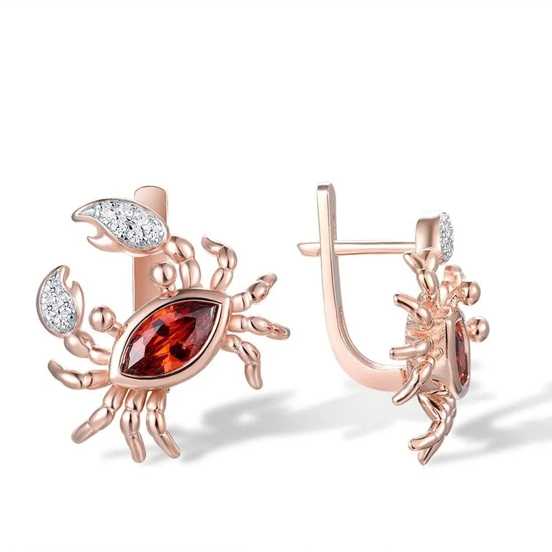 Crab Cancer Earrings with Diamond Jewelry Set