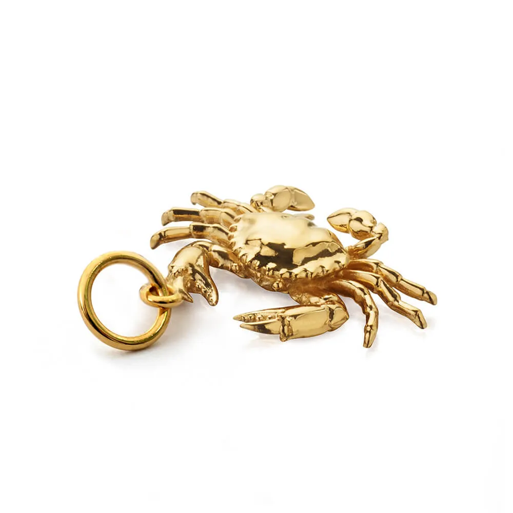 Crab Charm Solid Gold