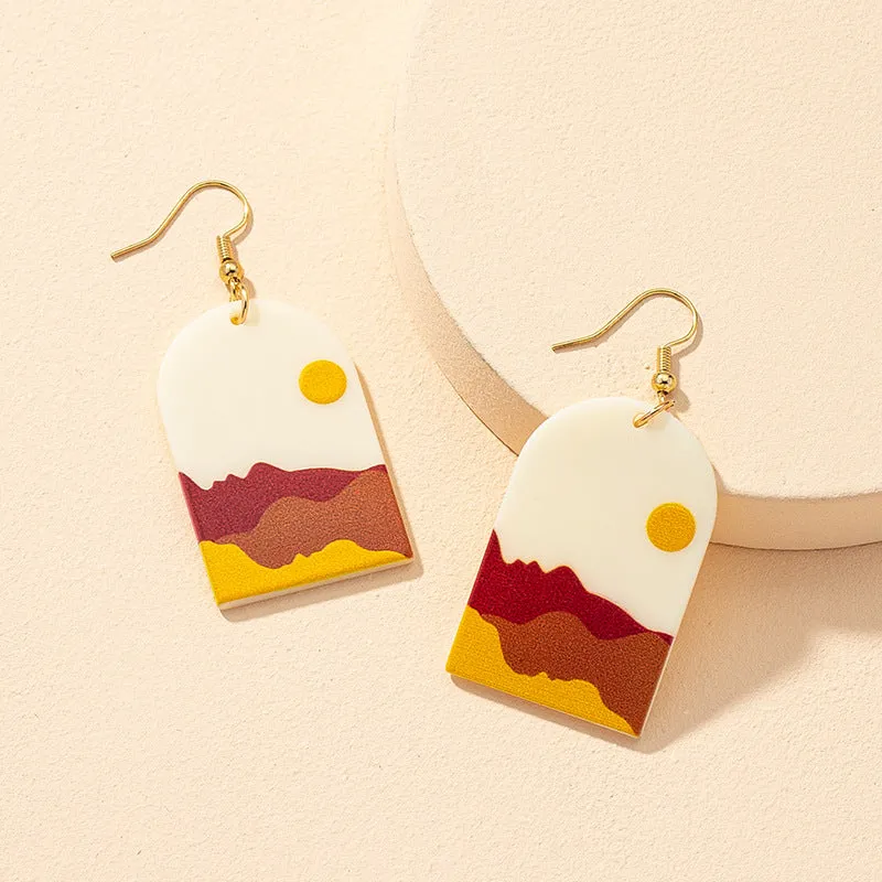 Creative Dripping Oil Acrylic Earrings with Fashionable Design - Women's Jewelry