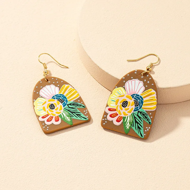 Creative Dripping Oil Acrylic Earrings with Fashionable Design - Women's Jewelry